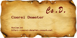 Cserei Demeter névjegykártya